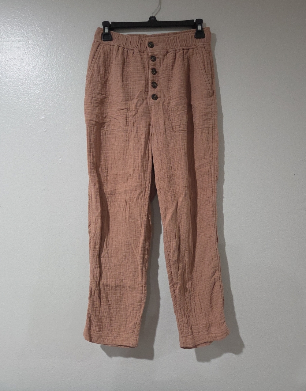 Madewell Women's Dusty Rose Button-Front Linen Pant
